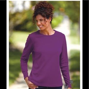 2for10 Blair long sleeve purple basic shirt top